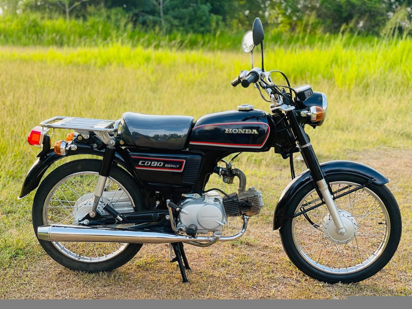 Restored black Honda CD90 Benly
