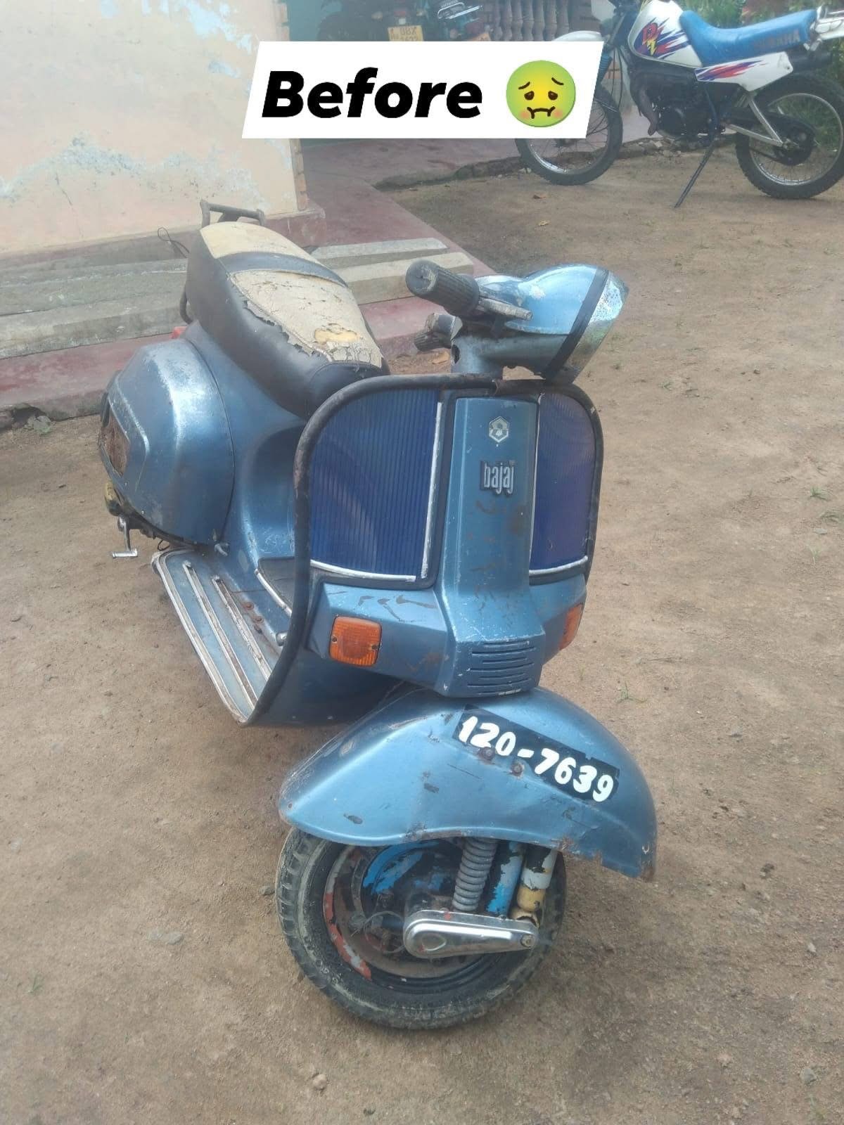 Vintage scooter before restoration
